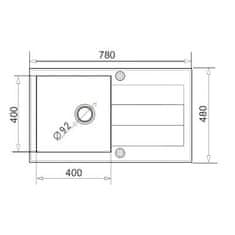 Granitový kuchyňský dřez SENAR/SPARTA 78 x 48 PLUS CARBON (70.053.001)