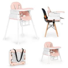 EcoToys Dětská jídelní židlička 3v1 ALWAYS PINK růžová