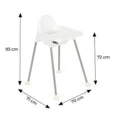 EcoToys Dětská jídelní židlička 2v1 CLASSIC bílá