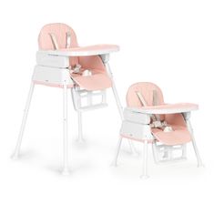 EcoToys Dětská jídelní židlička 3v1 ALWAYS PINK růžová