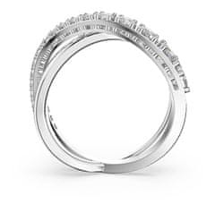 Swarovski Třpytivý dvojitý prsten TWIST 5572716 (Obvod 58 mm)