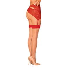 Obsessive Dámské punčochy červené (S814 stockings) - velikost S/M