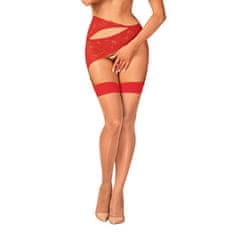 Obsessive Dámské punčochy červené (S814 stockings) - velikost S/M