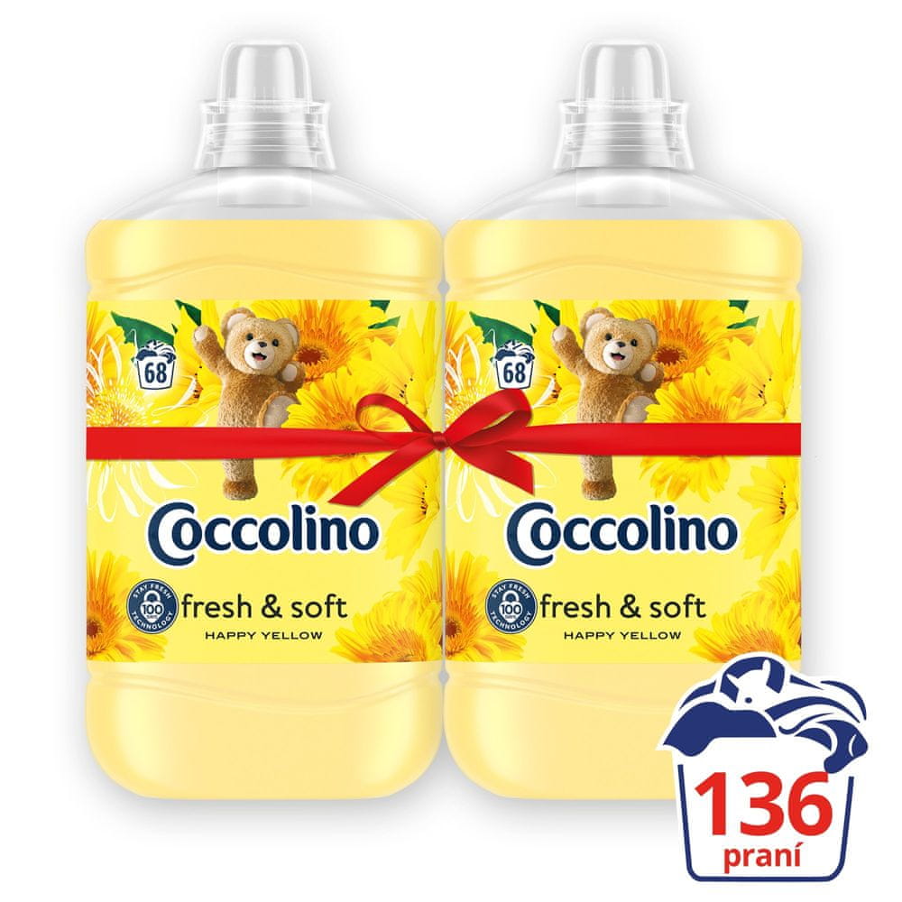 Levně Coccolino Happy Yellow 2x1.7L (136 pracích dávek)