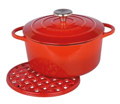 INNA Podložka na horké nádobí Kuchenprofi, litina, ø 20 cm, červená