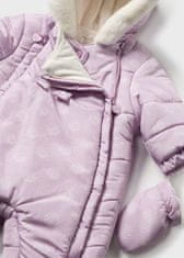 MAYORAL zimní fialová kombinéza s kapucí a mašličkou, zvlášť rukavice a botičky Velikost: 12m/80cm