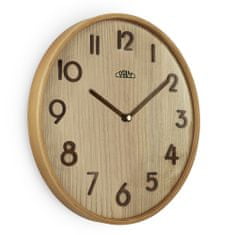 Prim Dřevěné designové hodiny PRIM Natural Veneer, hnědá/světlé dřevo