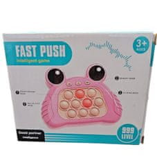 Leventi Fast push puzzle game - pop it hra -žába růžová