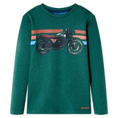 Vidaxl Dětské tričko s dlouhým rukávem Motorka zelené 92