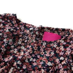 Greatstore Dětská košile s dlouhým rukávem květinový potisk tmavě růžová 92