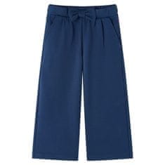 Vidaxl Dětské kalhoty s širokými nohavicemi námořnicky modré 116