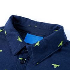 Vidaxl Dětská košile potisk s dinosaury námořnická modrá 140