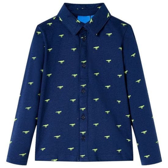 Greatstore Dětská košile potisk s dinosaury námořnická modrá 140