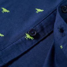 Vidaxl Dětská košile potisk s dinosaury námořnická modrá 116