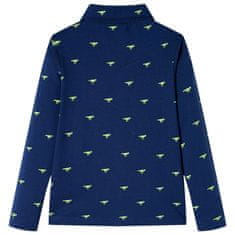 Vidaxl Dětská košile potisk s dinosaury námořnická modrá 128