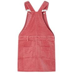 Vidaxl Dětské manšestrové šaty s laclem růžové 116