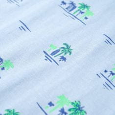Vidaxl Dětské tričko potisk kokosových palem světle modré 116