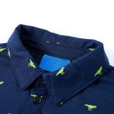 Vidaxl Dětská košile potisk s dinosaury námořnická modrá 116