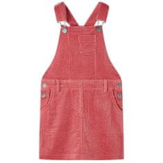 Vidaxl Dětské manšestrové šaty s laclem růžové 104