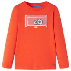 Greatstore Dětské tričko s dlouhým rukávem Fotbalová branka jasně oranžové 116