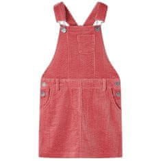 Vidaxl Dětské manšestrové šaty s laclem růžové 128