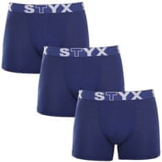 Styx 3PACK pánské boxerky long sportovní guma tmavě modré (3U968) - velikost L