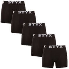 Styx 5PACK pánské boxerky long sportovní guma černé (5U960) - velikost XL