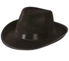 Guirca Dámský mafiánský klobouk černý s mašlí