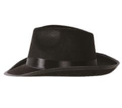Guirca Dámský mafiánský klobouk černý s mašlí