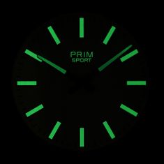 Prim Dřevěné designové hodiny PRIM Luminescent Sport I, bílá/hnědá