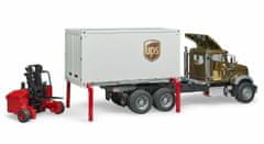 Bruder Nákladní auto mack UPS s vysokozdvižným vozíkem 1:16.