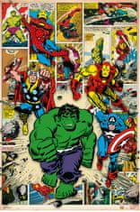 CurePink Plakát Marvel: Here Come The Heroes (61 x 91,5 cm) 150 g