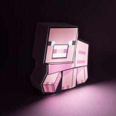 CurePink Stolní 2D dekorativní lampa Minecraft: 2D Prasátko (16 x 14 x 5 cm)