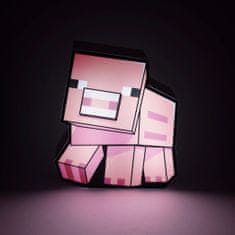 CurePink Stolní 2D dekorativní lampa Minecraft: 2D Prasátko (16 x 14 x 5 cm)