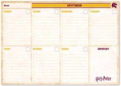 CurePink Stolní plánovací A4 podložka na stůl Harry Potter - Nebelvír/Gryffindor (21 x 29,7 cm)