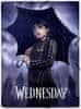 CurePink Složka s klopami Netflix|Wednesday: Umbrella (26 x 34 x 2 cm)