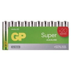 GP Alkalická baterie GP Super Alkaline AAA (LR03), 20 ks