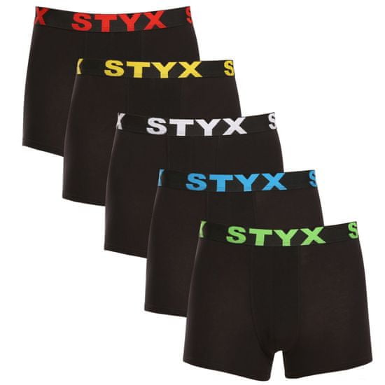 Styx 5PACK pánské boxerky sportovní guma černé (5G9601)