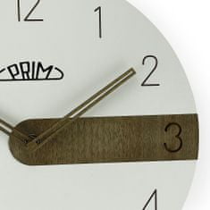 Prim Dřevěné designové hodiny PRIM Clear Timber, bílá