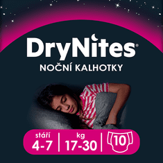 Huggies Dry Nites Medium 4-7 let (17-30 kg) Girls 10 ks