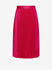 Jacqueline de Yong Tmavě růžová dámská saténová plisovaná midi sukně JDY Sarah L