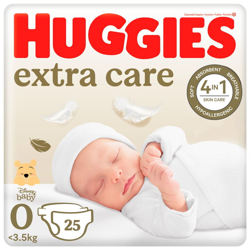 Levně Huggies Extra Care Newborn č.0 - 25ks