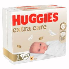 Huggies měsíční balení 2x Extra Care Newborn č.1 -168ks