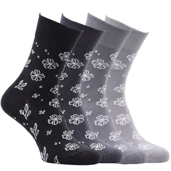 Zdravé Ponožky Zdravé ponožky dámské bavlněné vzorované ponožky s příjemným lemem 6105224 4-pack