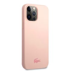 Lacoste Zadní kryt Liquid Silicone Glossy Printing Logo pro iPhone 13 Pro Pink