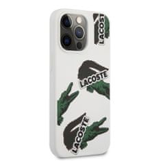 Lacoste Zadní kryt Liquid Silicone Allover Pattern pro iPhone 13 Pro White