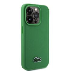 Lacoste  Iconic Petit Pique Woven Logo Magsafe Zadní Kryt pro iPhone 15 Pro Green