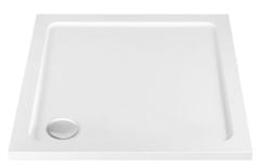 BPS-koupelny Čtvercová akrylátová sprchová vanička REA SAVOY 90x90 cm bílá