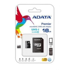 Adata Paměťová karta MicroSDHC Premier 16GB Class10 UHS-I + adaptér