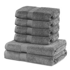 DecoKing Sada 2 osušek a 4 ručníků Ginna šedé, velikost 2*70x140+4*50x100